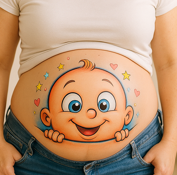 Umjetničko oslikavanje trudničkog stomaka s motivom djeteta